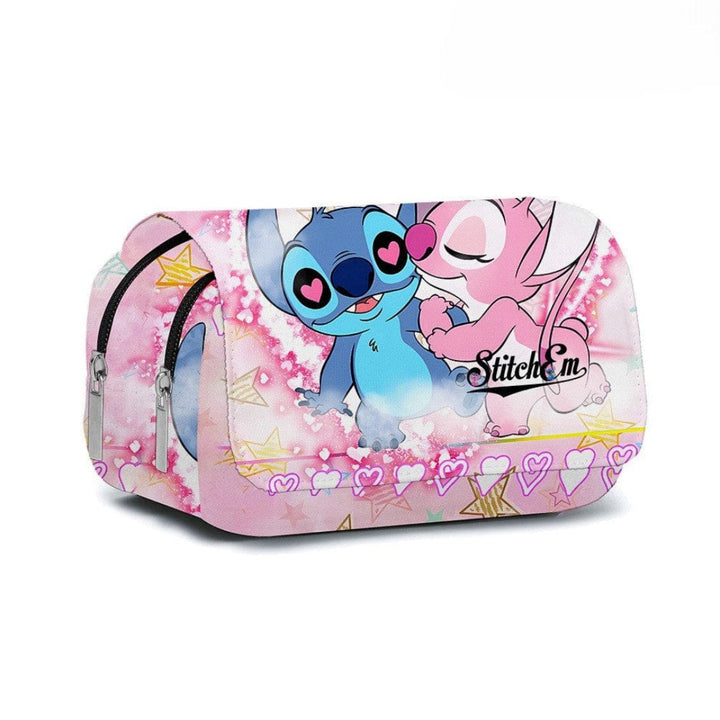 Stitched Design Flap Pencil Case