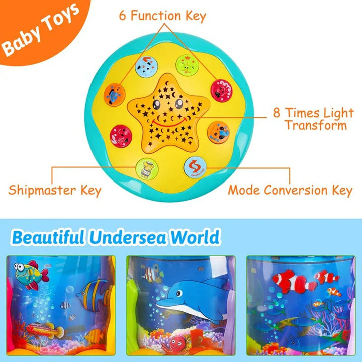Ocean-Themed Montessori Tummy Time Projector with Music