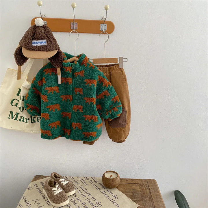 Unisex Fleece Vest Featuring Bear Design