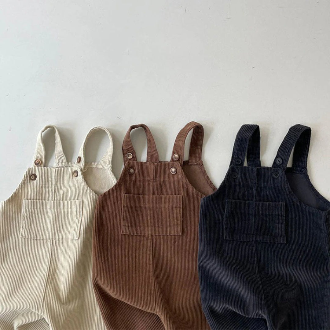 Unisex Cotton Striped Baby Overalls
