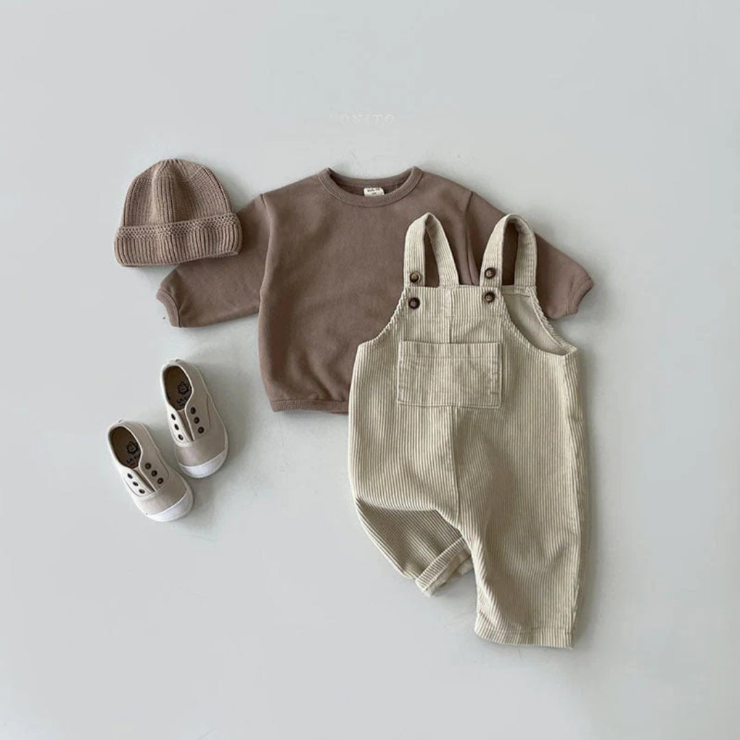 Unisex Cotton Striped Baby Overalls