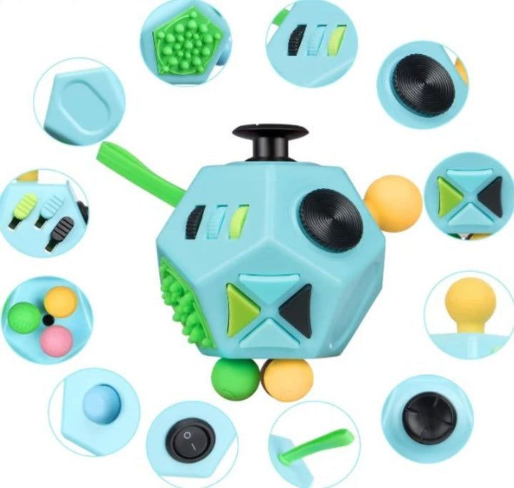 12-in-1 Fidget Sensory Cube - Stress Relief Toy