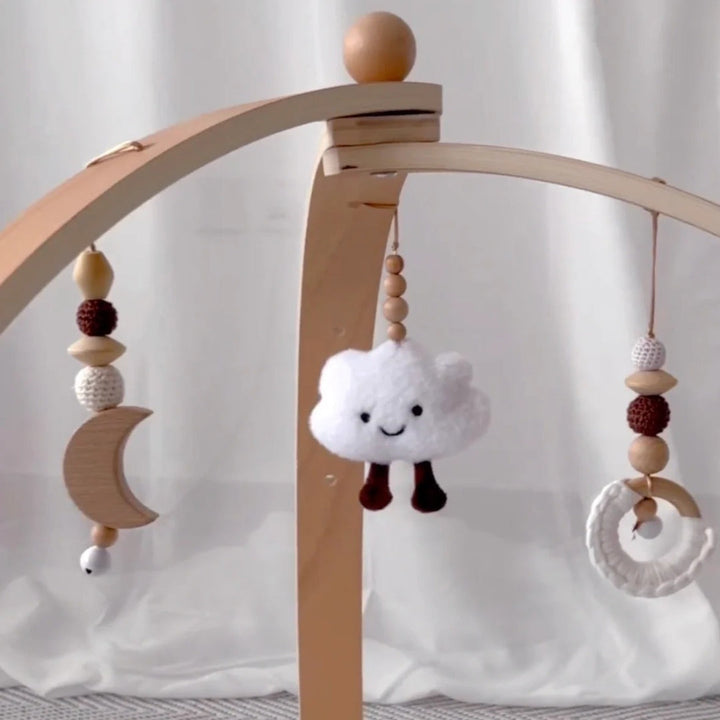 Wooden Baby Play Arch with Hanging Toys