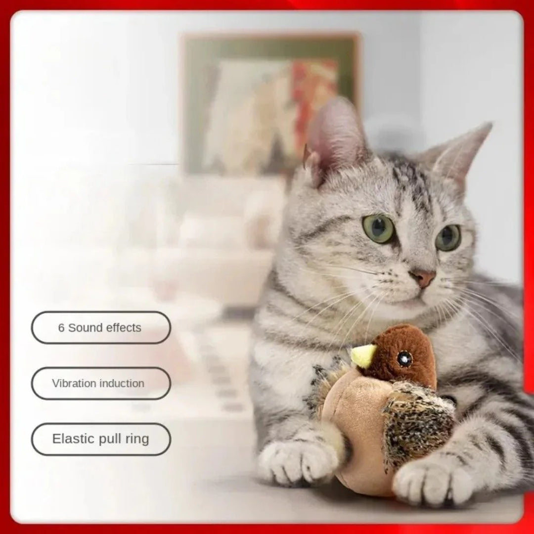 Interactive Sound-Emitting Flying Bird Cat Toy