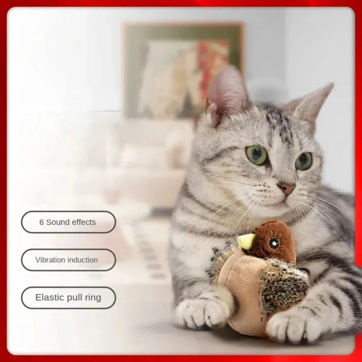 Interactive Sound-Emitting Flying Bird Cat Toy