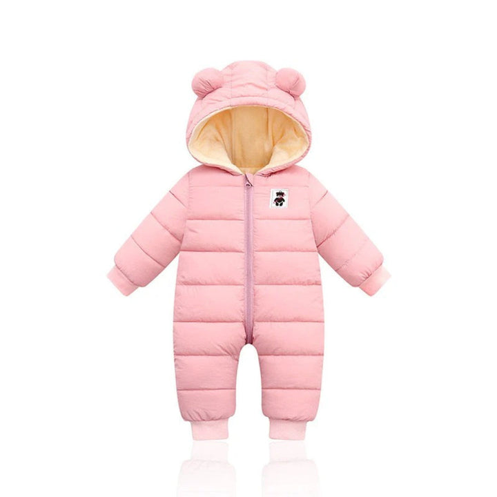 Fleece-Lined Infant Ski Suit with Matching Hat