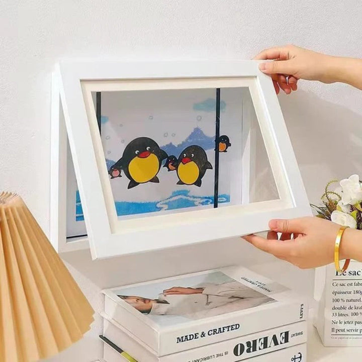 Kids' Art Display Frame with Front Opening for Easy Storage