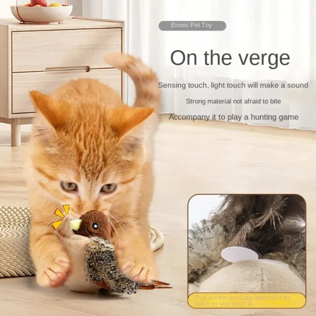 Interactive Sound-Emitting Flying Bird Cat Toy