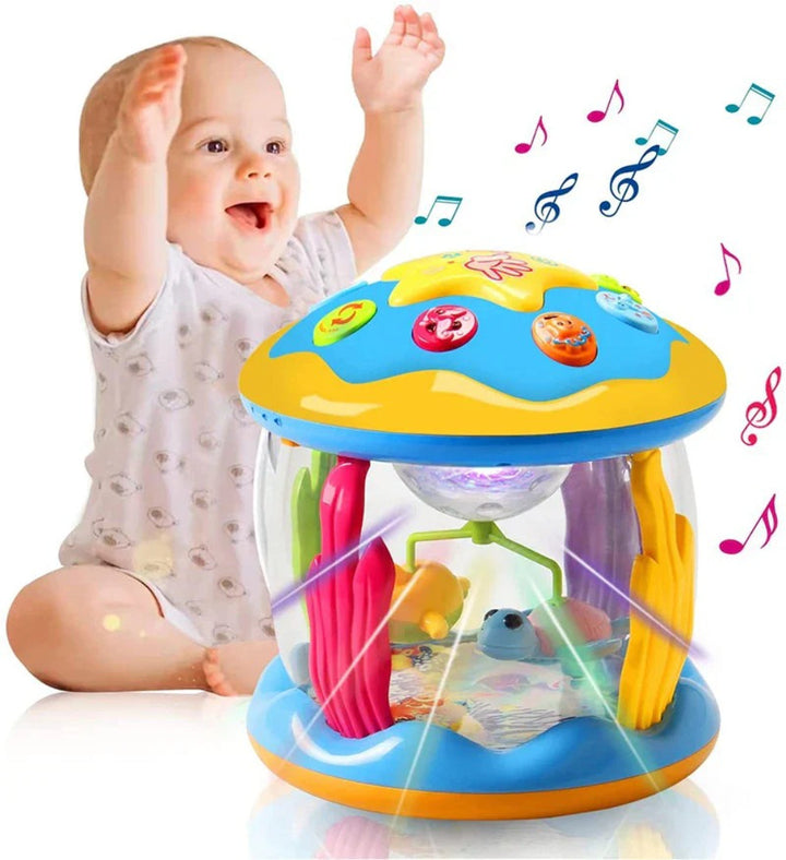 Ocean-Themed Montessori Tummy Time Projector with Music