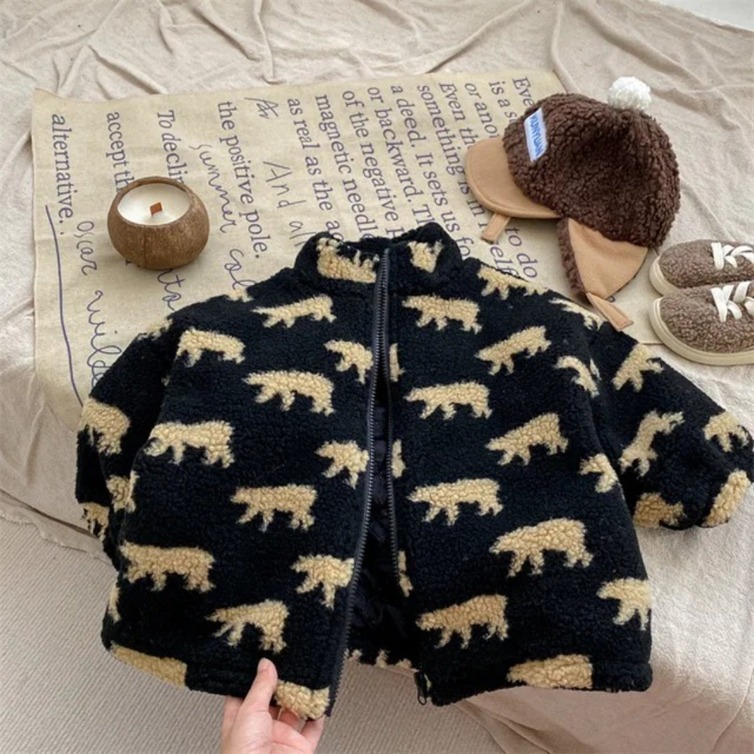 Unisex Fleece Vest Featuring Bear Design