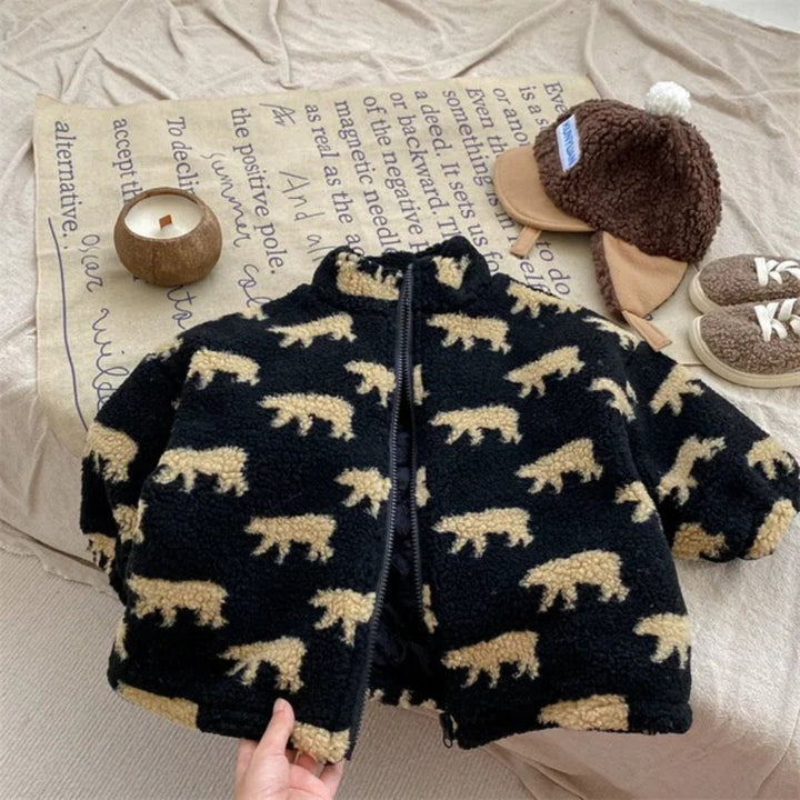 Unisex Fleece Vest Featuring Bear Design
