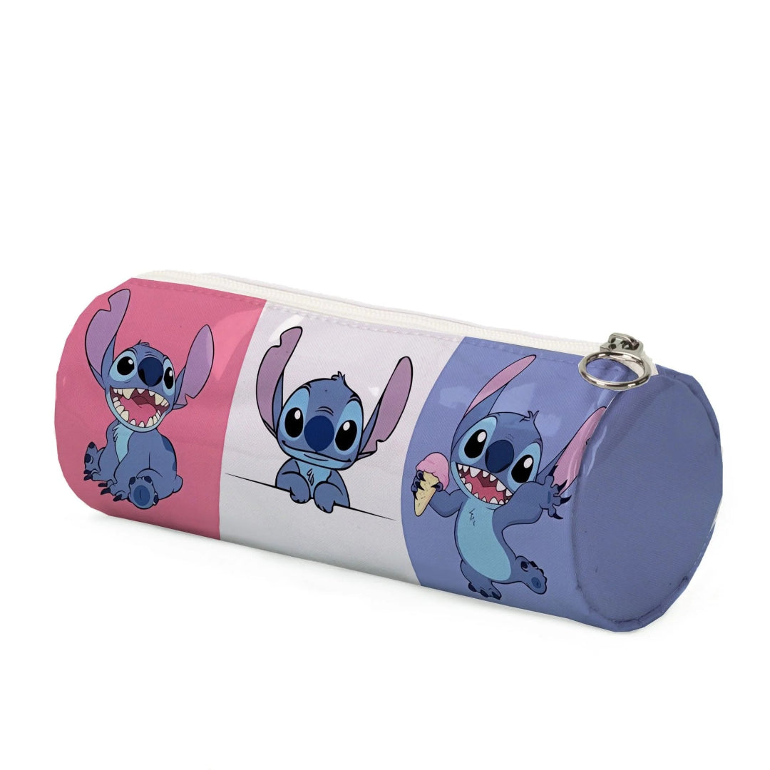 Stitched Design Cylindrical Pencil Case