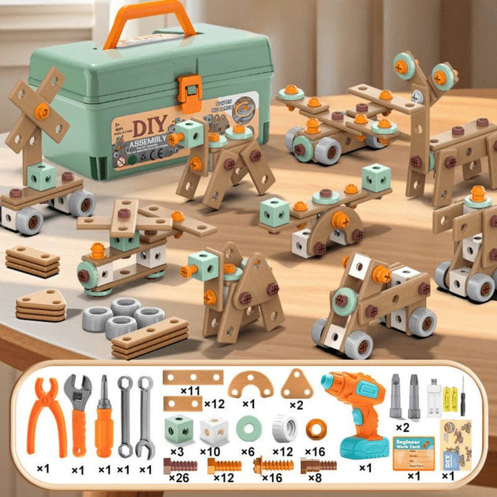 100-Piece Construction Tool Set – Imaginative Building Toy
