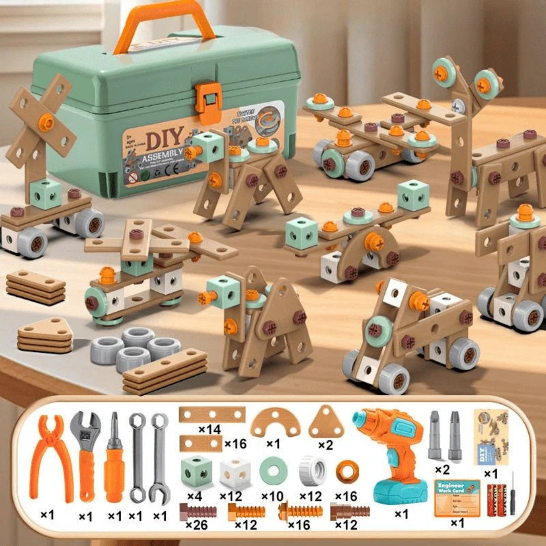 100-Piece Construction Tool Set – Imaginative Building Toy