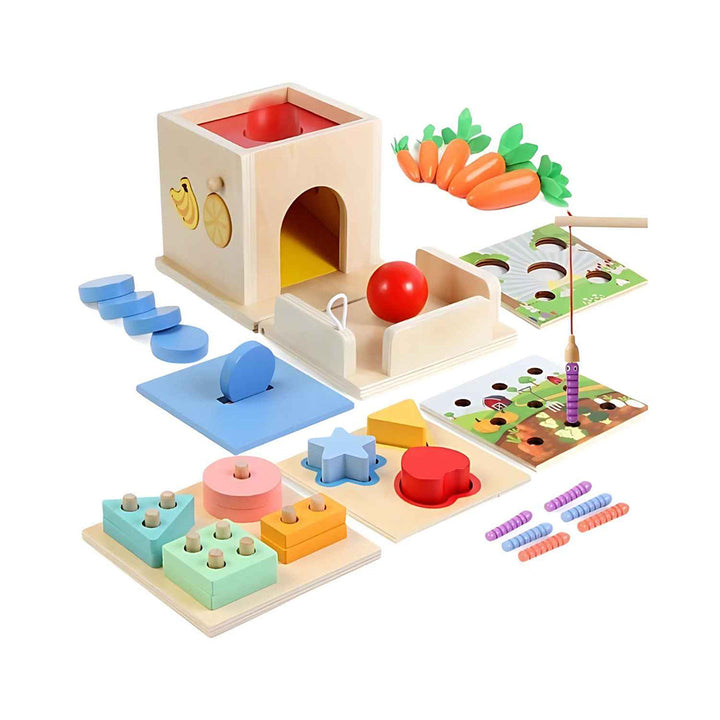 8-in-1 Wooden Educational Cube – Learning Toy for Infants and Preschoolers