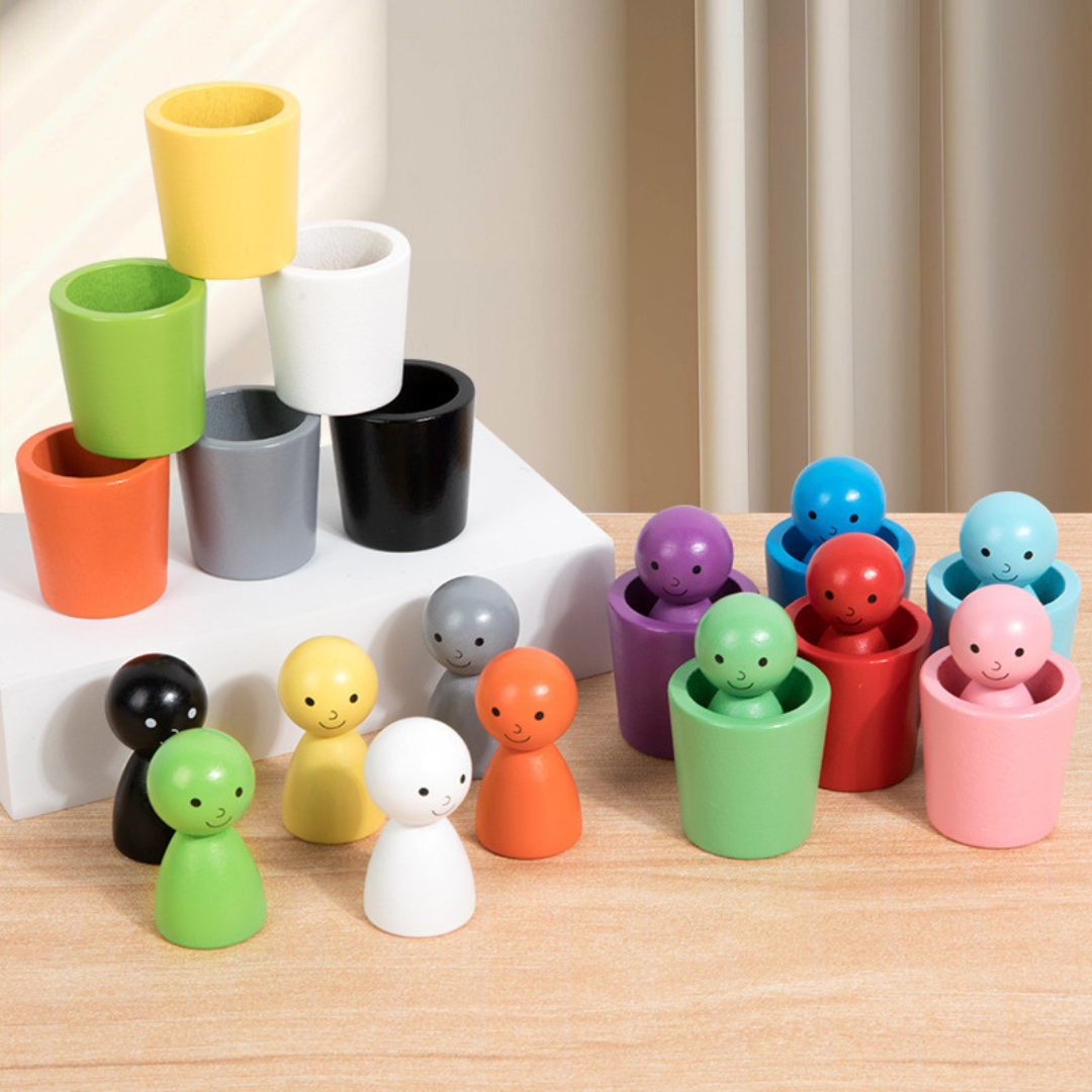 Color Sorting Cups - Wooden Educational Toy