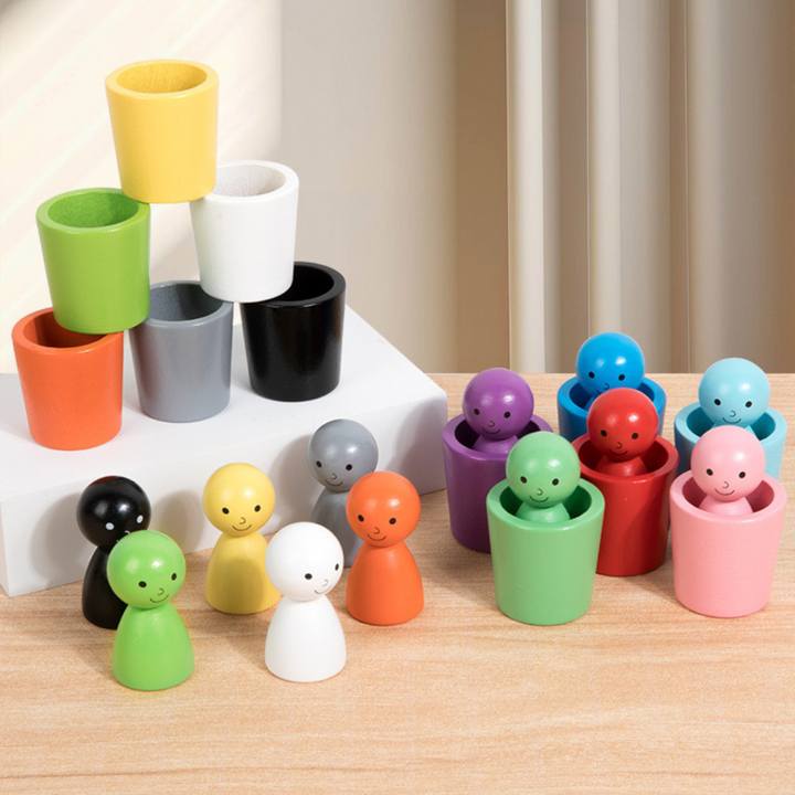 Color Sorting Cups - Wooden Educational Toy