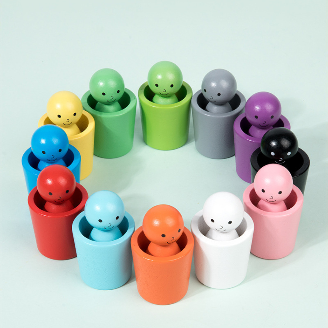 Color Sorting Cups - Wooden Educational Toy
