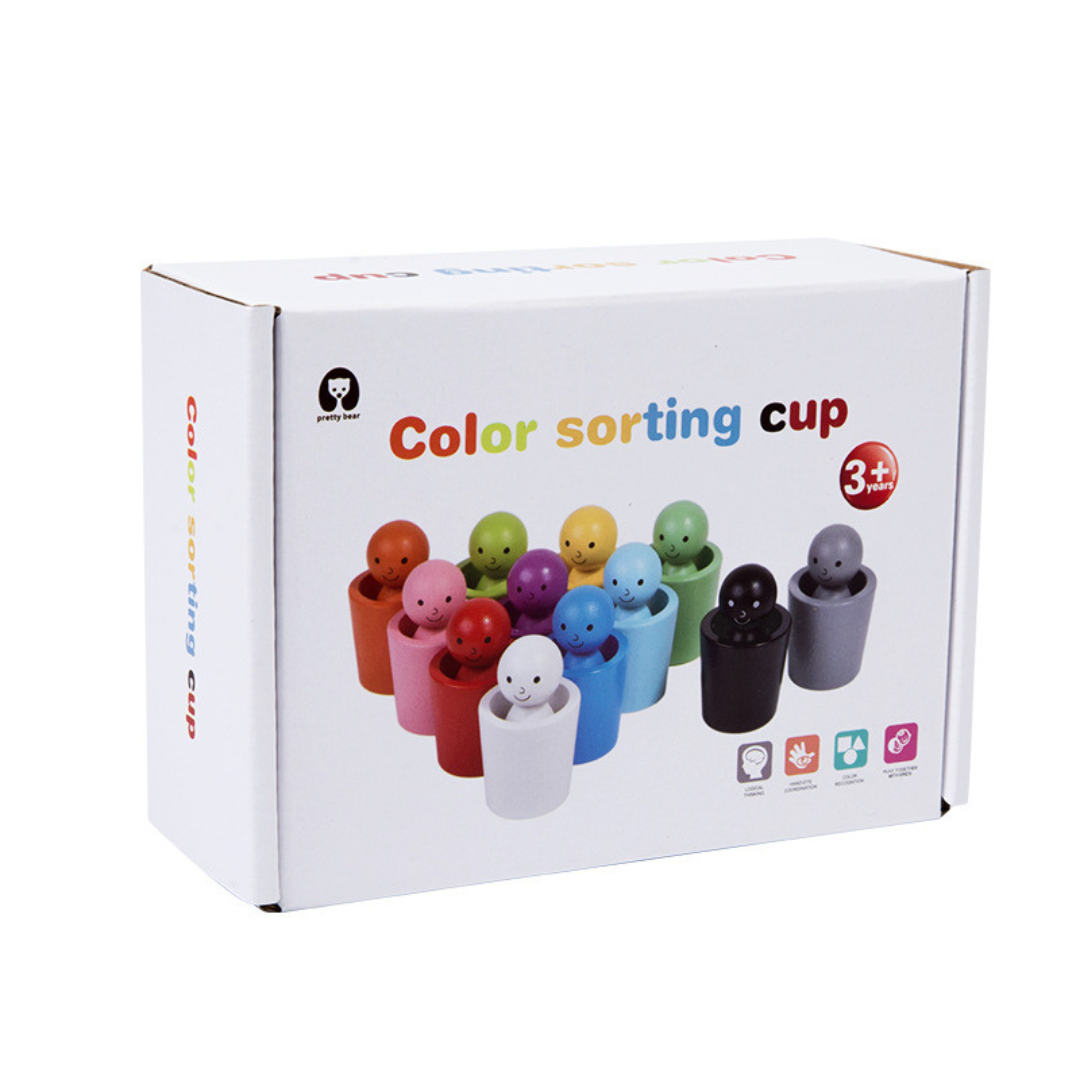 Color Sorting Cups - Wooden Educational Toy