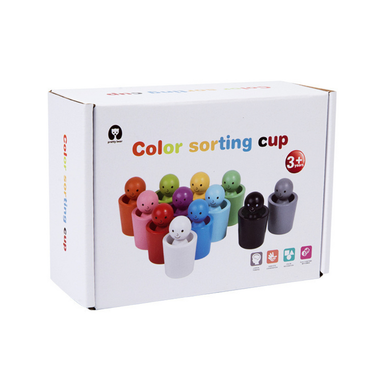 Color Sorting Cups - Wooden Educational Toy