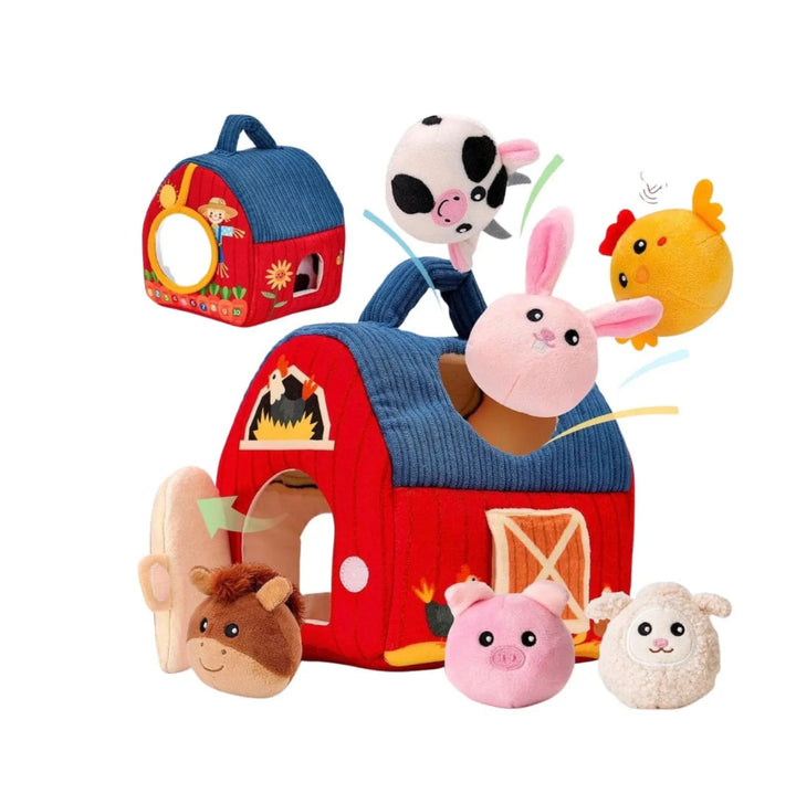 Plush Farm Animal Figurine Set