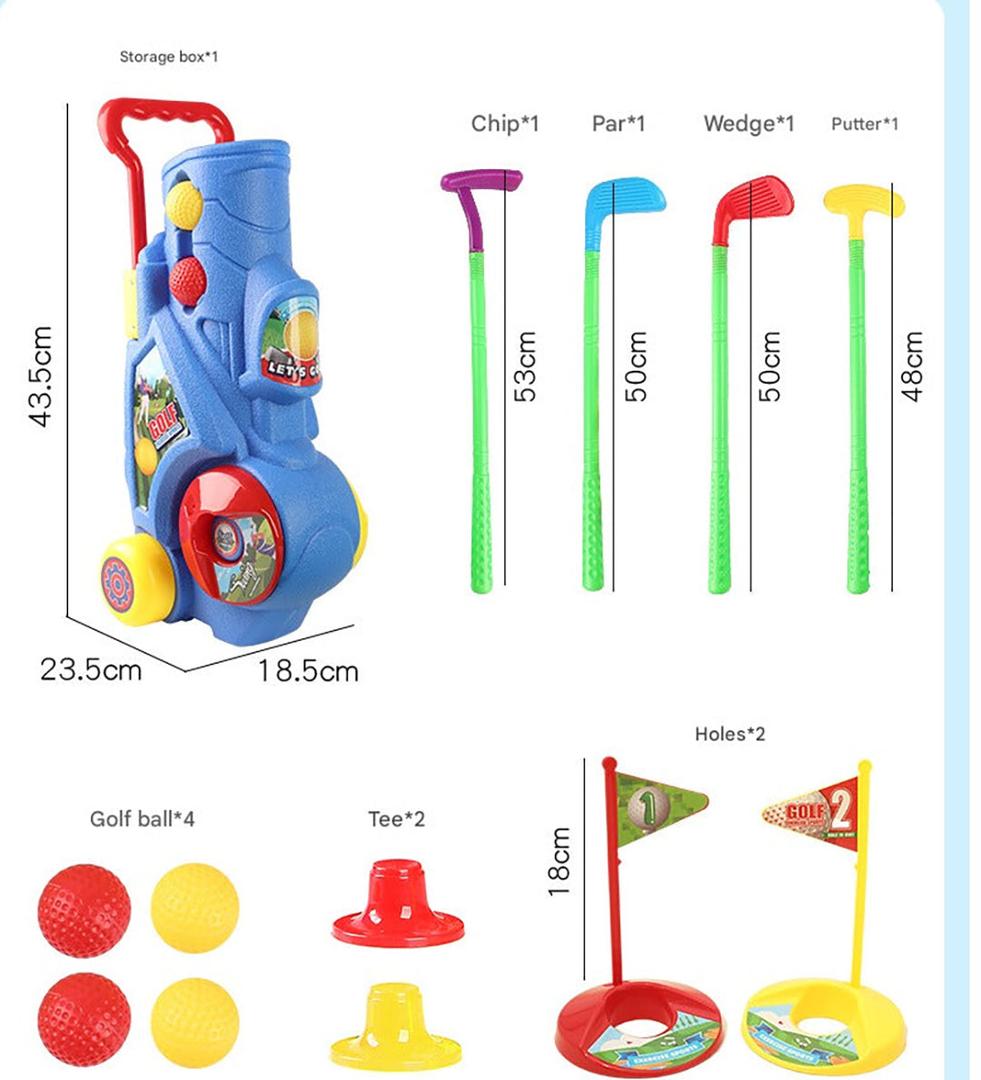 Kids' Golf Set with Rolling Cart
