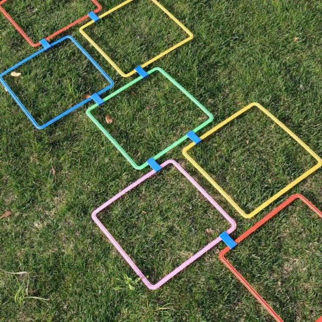 Colorful Sensory Jumping Game Set - 10-Piece Outdoor Skill Training Kit