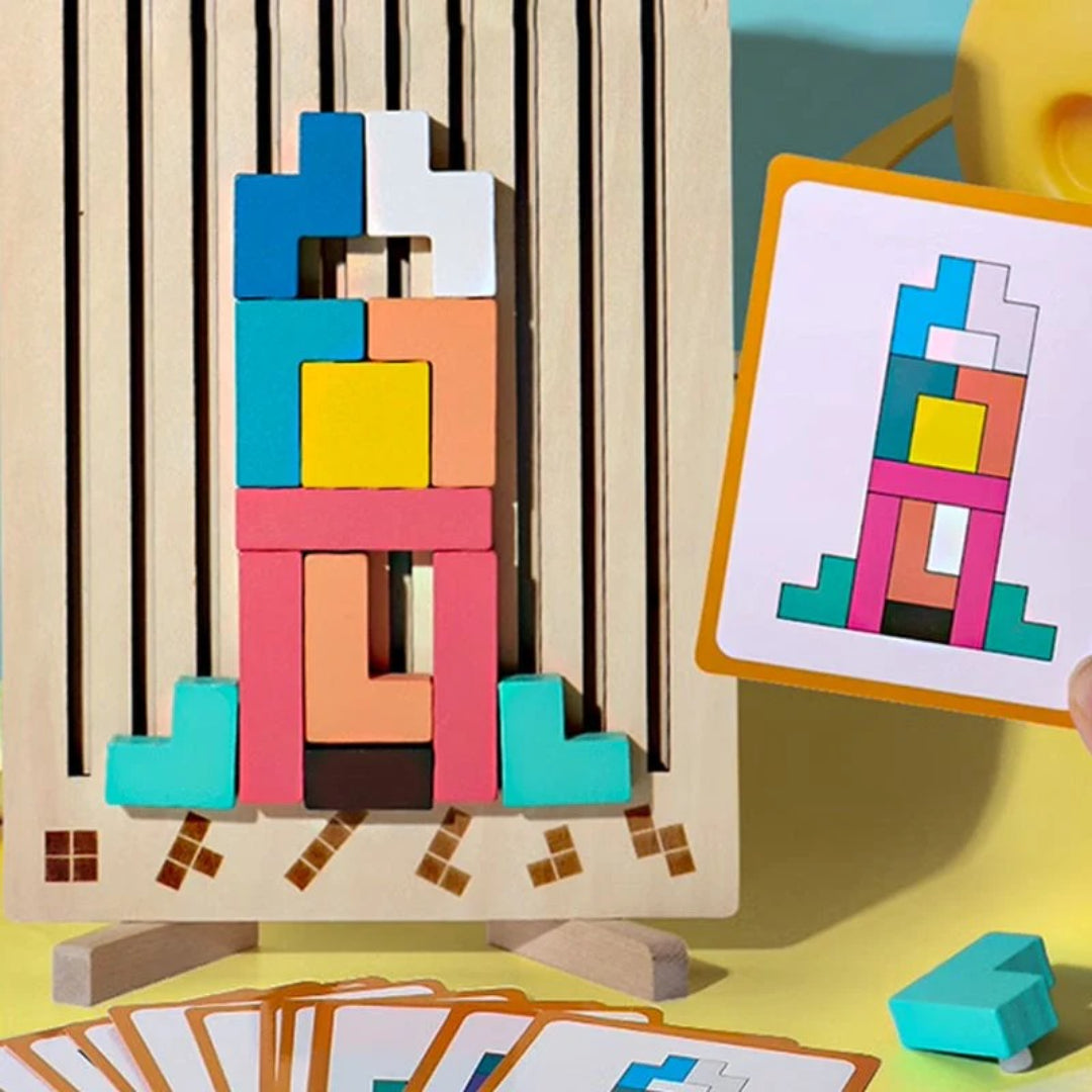 Wooden Stacking Puzzle Toy for Motor Skills Development