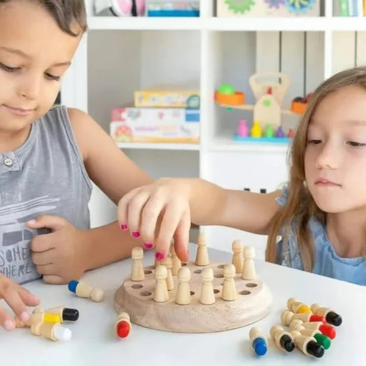 Color Matching Wooden Memory Game