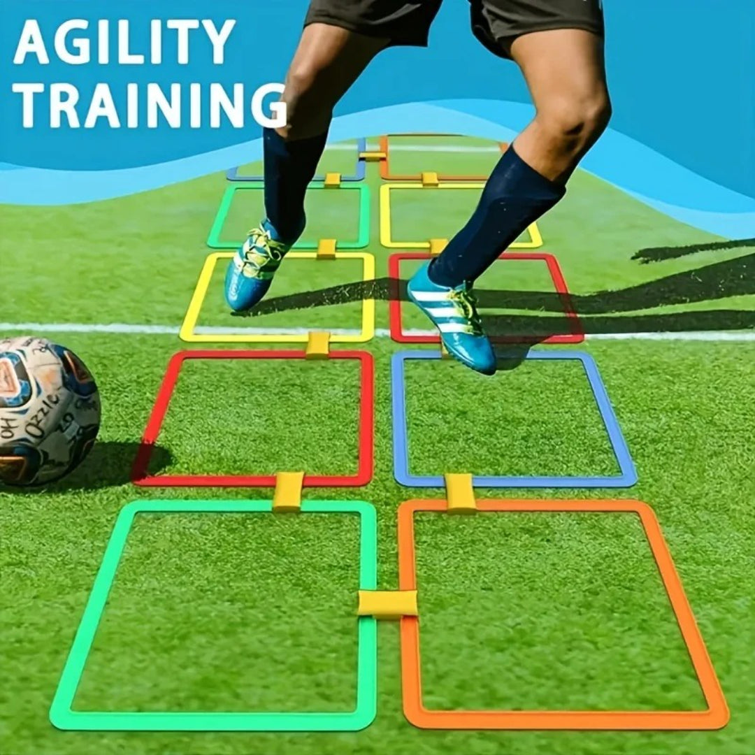 Colorful Sensory Jumping Game Set - 10-Piece Outdoor Skill Training Kit