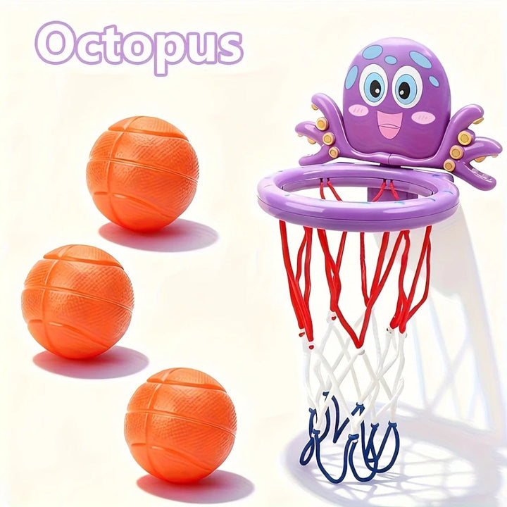 Animal-Themed Mini Basketball Hoop for Bath Time Fun