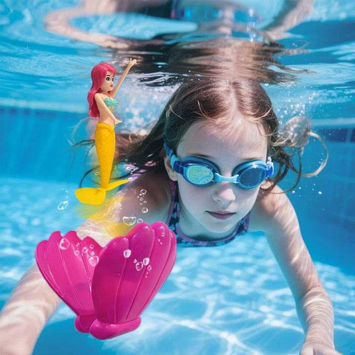 Mermaid Pool Toy Set: Spinning Mermaid for Bath and Underwater Adventures