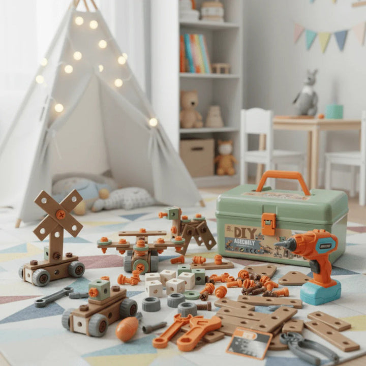 100-Piece Construction Tool Set – Imaginative Building Toy