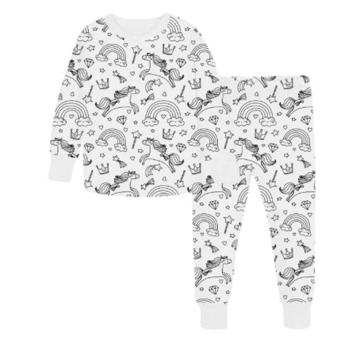 Washable Coloring Pajama Set for Creative Fun