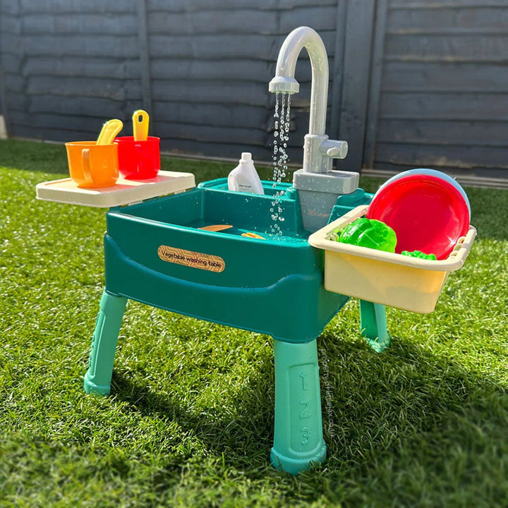 Kids' Play Kitchen Set with Functional Water Tap