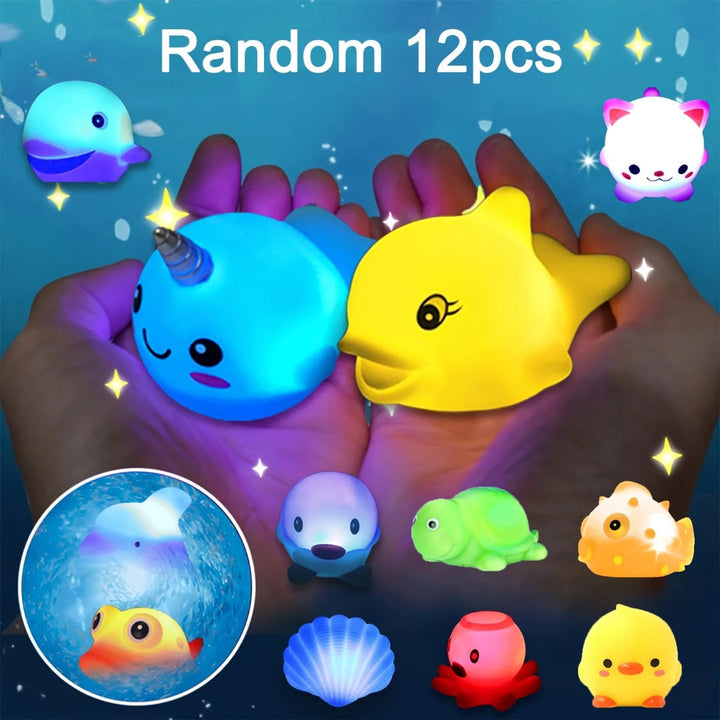 Illuminated Bath Toy Collection: Sparkling Floating Sea Creatures
