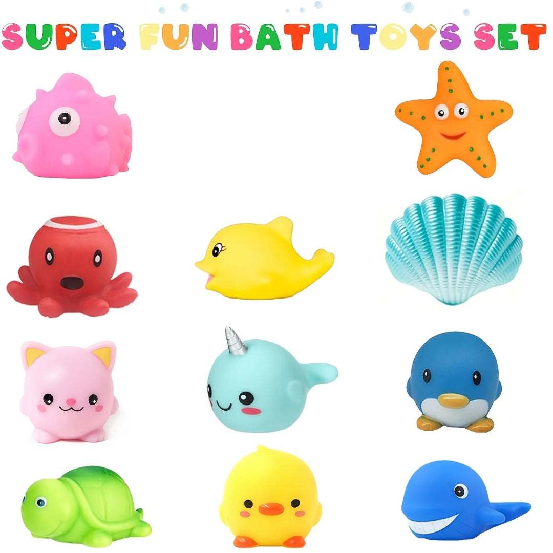 Illuminated Bath Toy Collection: Sparkling Floating Sea Creatures