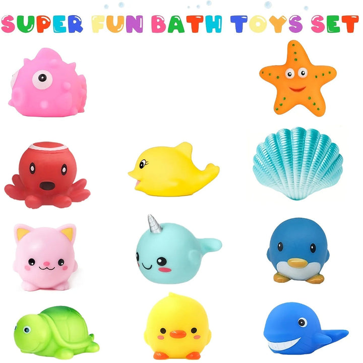 Illuminated Bath Toy Collection: Sparkling Floating Sea Creatures