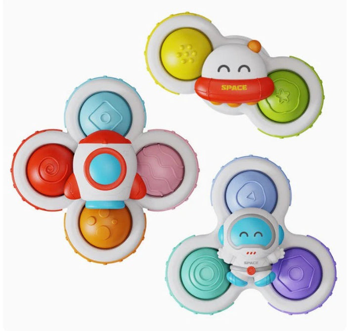 3-Piece Suction Cup Spinner Toy Set