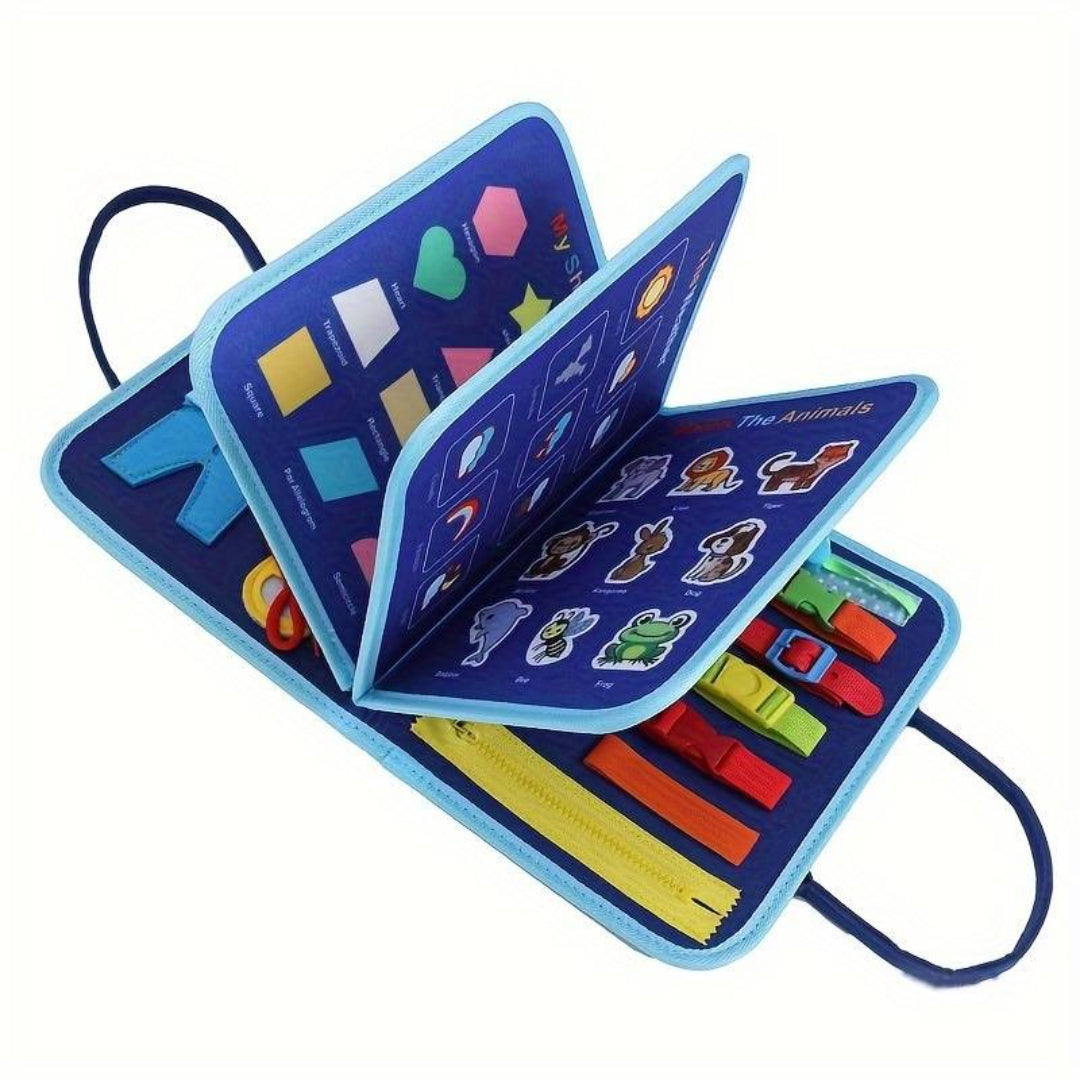 Interactive Montessori Book with Buckles, Buttons, and Shoelaces