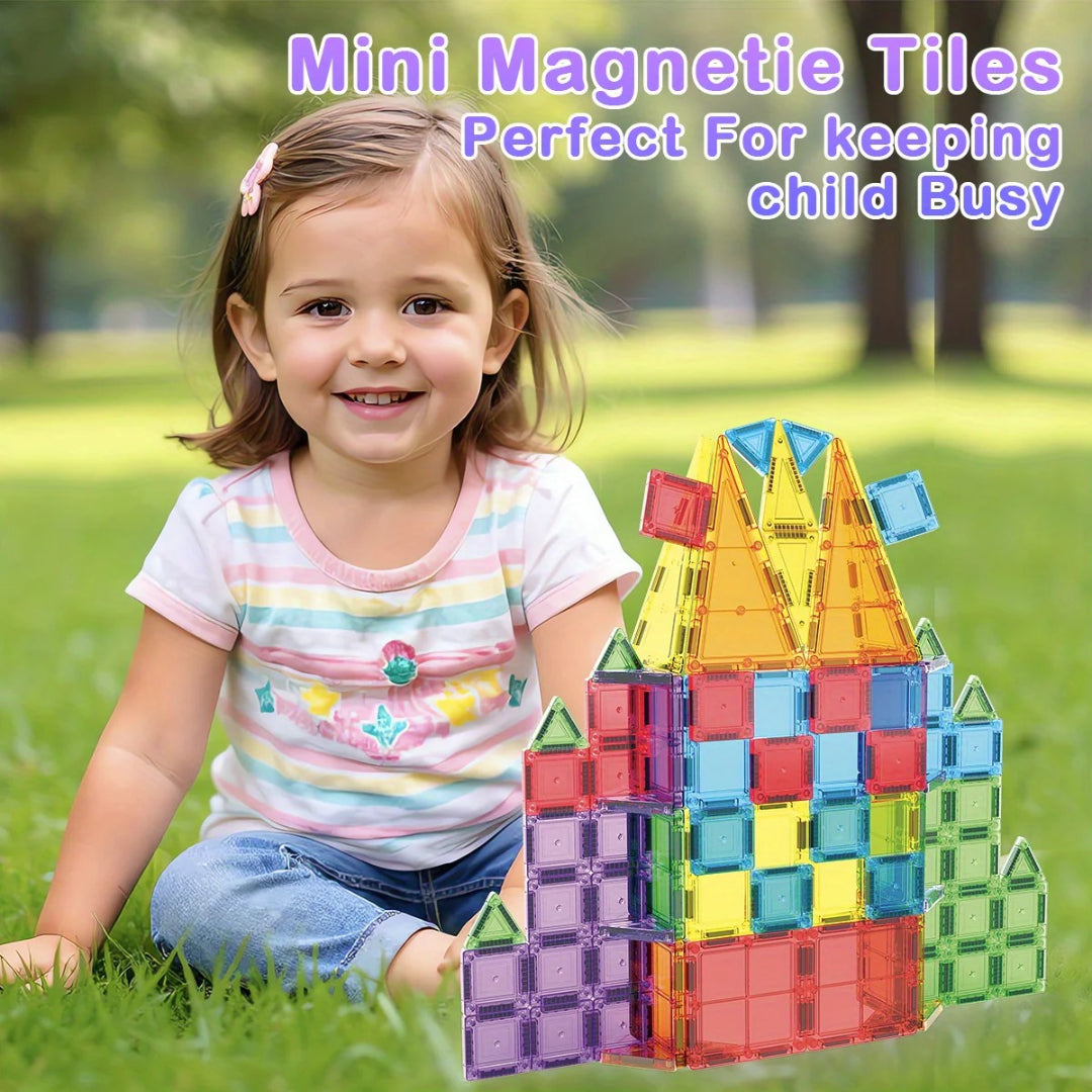 32-Piece Magnetic Building Block Set - STEM Magnetic Tiles