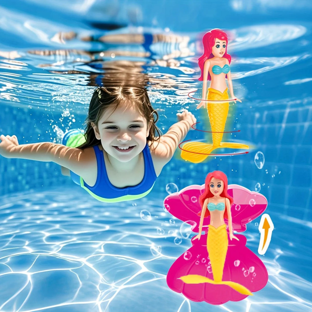 Mermaid Pool Toy Set: Spinning Mermaid for Bath and Underwater Adventures