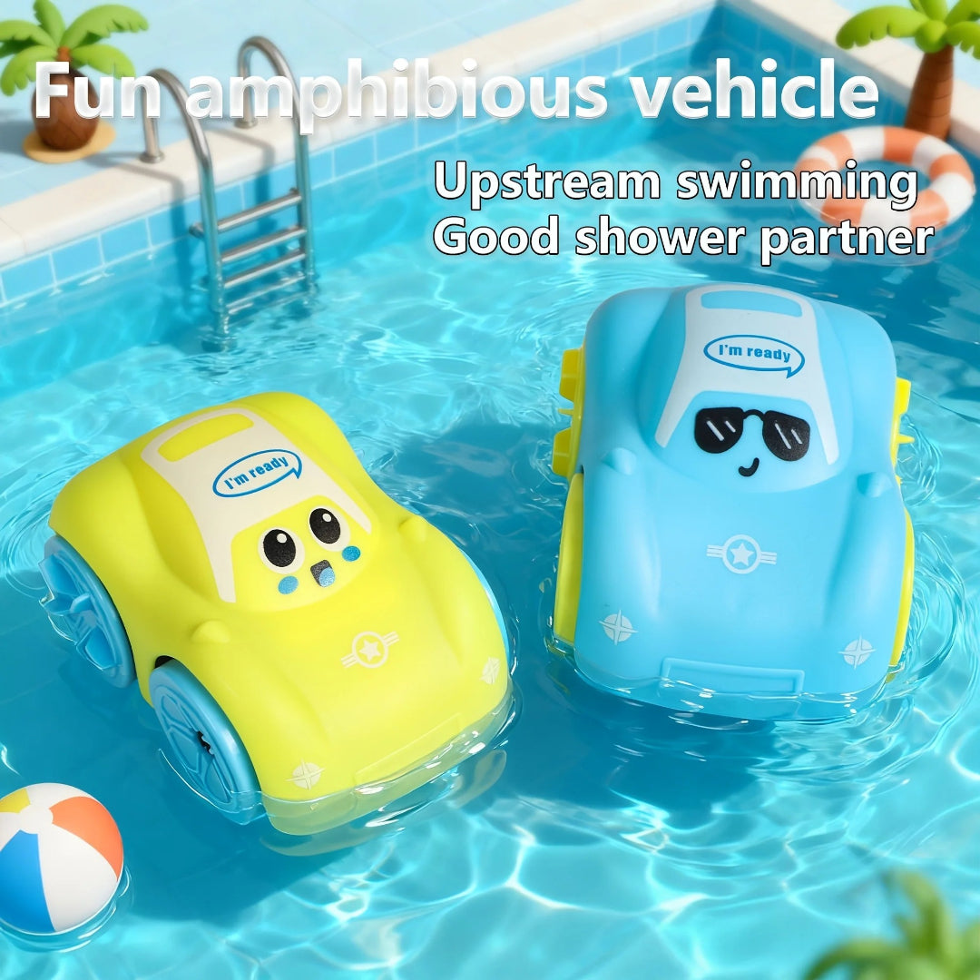 Wind-Up Bath Toy Boat Car - Amphibious Vehicle for Land and Water Fun