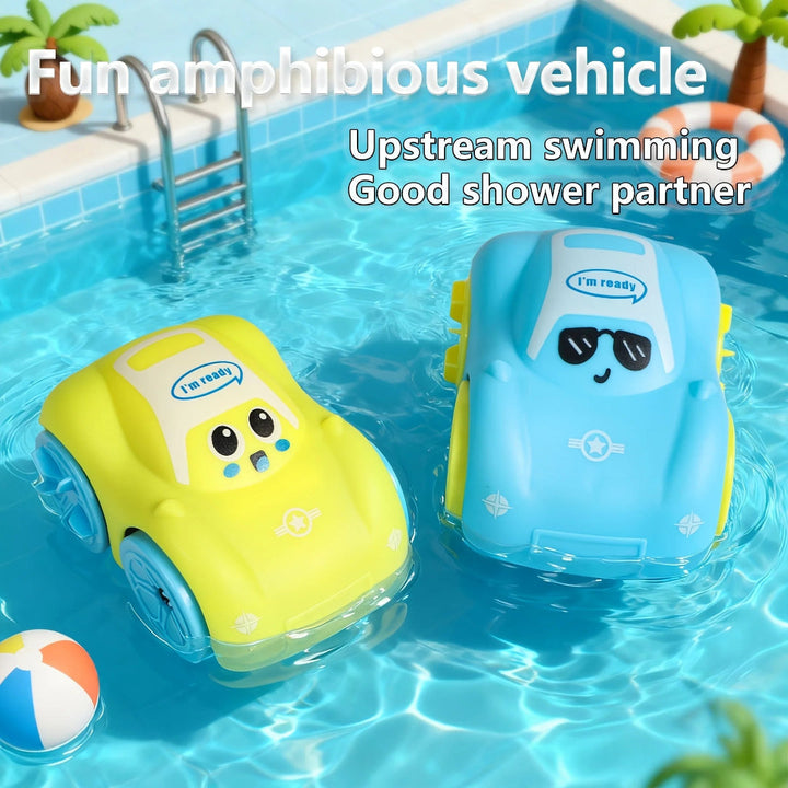 Wind-Up Bath Toy Boat Car - Amphibious Vehicle for Land and Water Fun