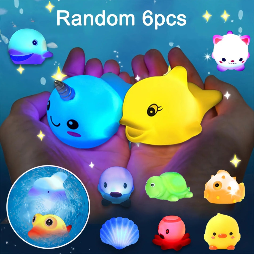 Illuminated Bath Toy Collection: Sparkling Floating Sea Creatures