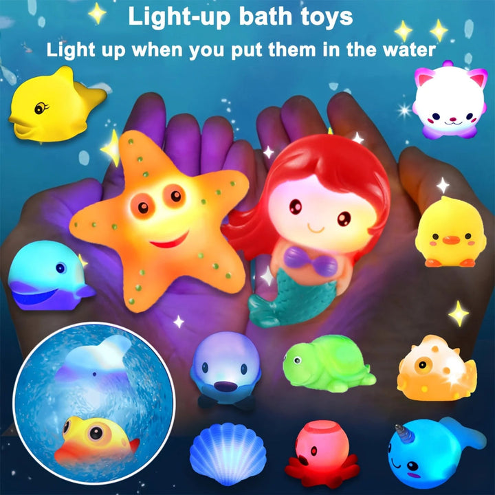 Illuminated Bath Toy Collection: Sparkling Floating Sea Creatures