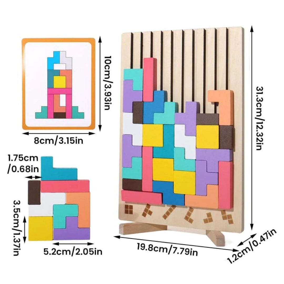 Wooden Stacking Puzzle Toy for Motor Skills Development