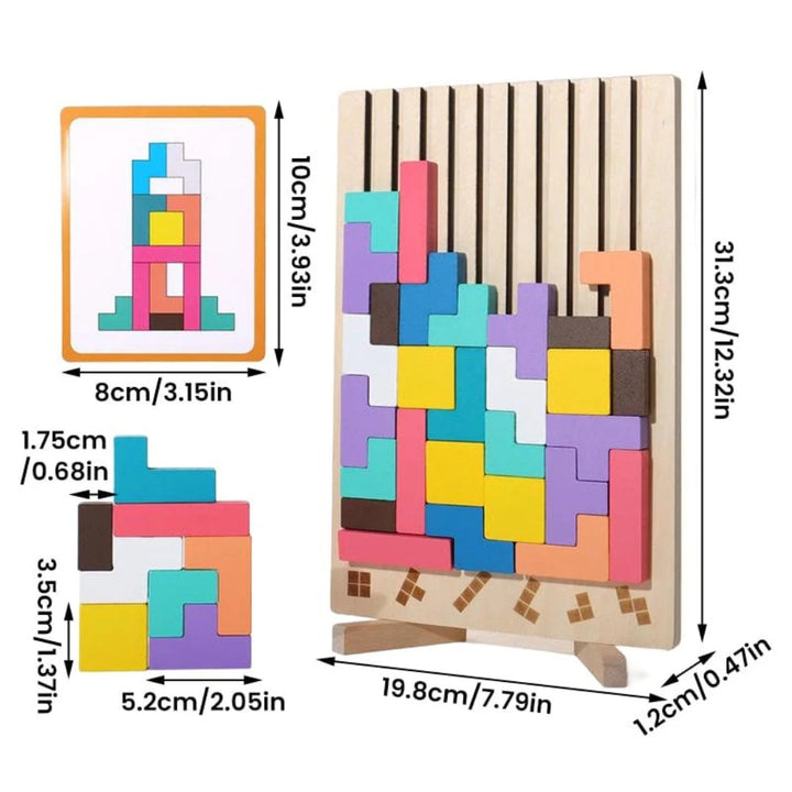 Wooden Stacking Puzzle Toy for Motor Skills Development