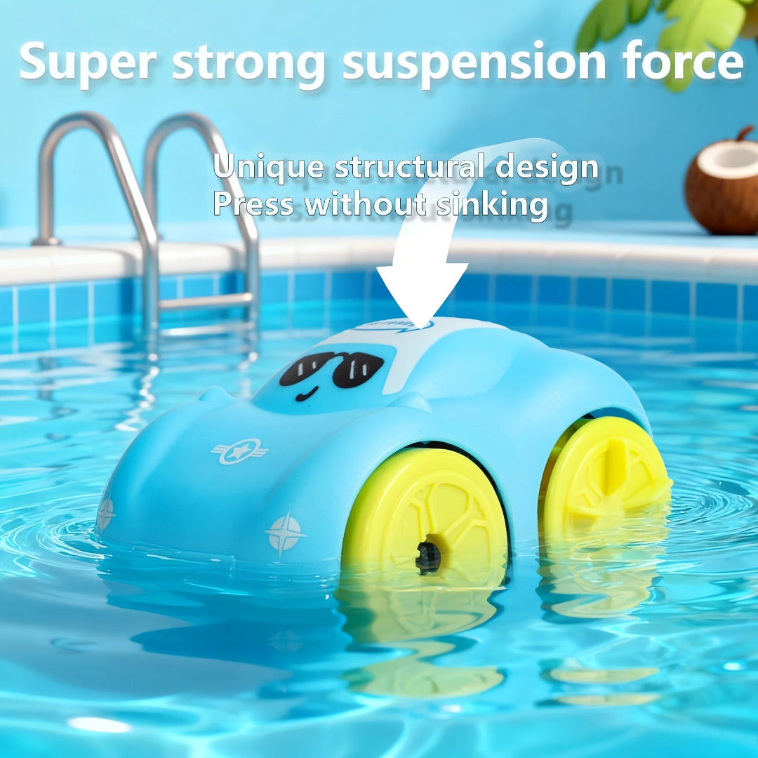 Wind-Up Bath Toy Boat Car - Amphibious Vehicle for Land and Water Fun