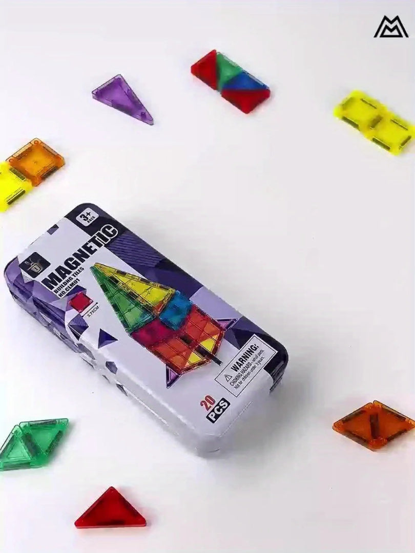 32-Piece Magnetic Building Block Set - STEM Magnetic Tiles